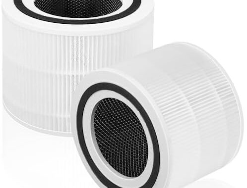 APPLIANCEMATES H13 True HEPA Replacement Filter for Levoit Core 300 Series Air Purifiers – 3-in-1 Activated Carbon Filter (White)