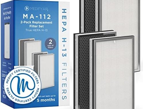 Medify MA-112 3-in-1 Replacement Filter Set: HEPA H13, Activated Carbon, & Pre-Filter for Allergen, Smoke, Dust, and Odor Removal