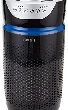 Homedics 5-in-1 UV-C Air Purifier: 360° HEPA Filter, Essential Oil Pads, & Timer for Rooms Up to 170 Sq Ft – Perfect for Bedrooms & Small Spaces